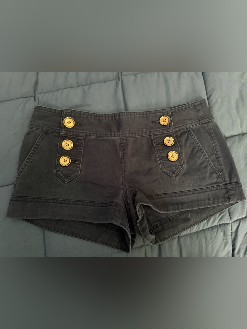Express Navy High-Rise Button Front Shorts